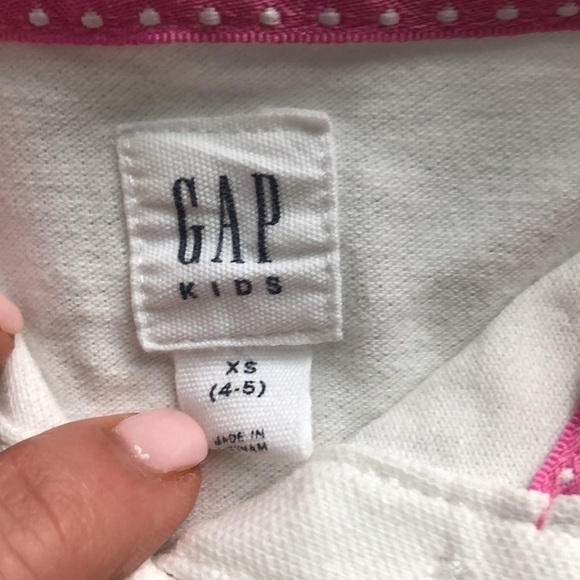 Gap Kids Short Sleeve Polo Shirt In Solid White Unisex Girls Size 4-5 XS - Picture 4 of 9